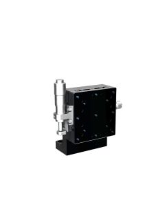 60X60mm Ball Bearing, Aluminum, Z-Axis Stage, (Vertical Platform/Horizontal Base) Side Micrometer, +/-6.5mm, M4 Threads