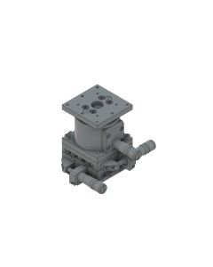 60X60mm EXC Bearing, Vacuum Compatible, Stainless Steel, XYZ-Axis Stage, Side Micrometer, +/-6.5/6.5/5.0mm, M4 Threads
