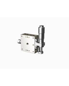 40X40mm EXC Bearing, Stainless Steel, Z-Axis Stage, (Vertical Platform/Base) Side Micrometer, +/-6.5mm, M3 Threads
