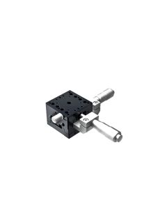 40X40mm Crossed-Roller Bearing, Aluminum, XY-Axis Stage, Center Micrometer, +/-6.5mm, M3 Threads