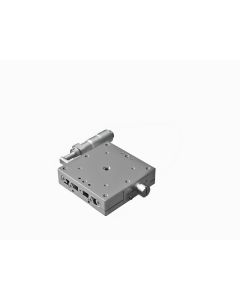 60X60mm EXC Bearing, Stainless Steel, X-Axis Stage, Side Micrometer, +/-6.5mm, M4 Threads, Right-handed