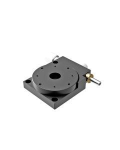 60mm Diameter, Brass, Lapped-Surface Bearing Rotation Stage, 360 Deg Manual Rotation, +/-5 Deg Fine Adjustment, Hex Screw Drive, M4 Threads