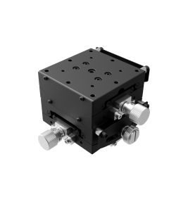 60X60mm Goniometer, EXC Bearings, 2-Axis, +/-20 deg, 35mm Axis Ht, Worm-gear, M4 Thd