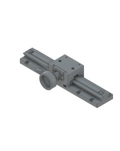 25X30mm Dovetail Bearing, Brass, X-Axis Stage, Rack&Pinion Drive, +/-45mm, M2 Threads