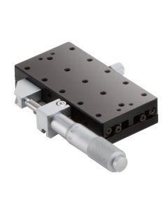 40X80mm EXC Bearing, Steel, X-Axis Stage, Side Micrometer, +/-12.5mm, M4 Threads