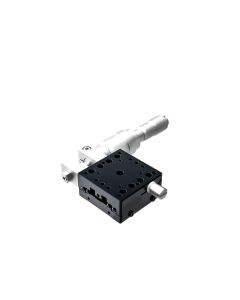 40X40mm Crossed-Roller Bearing, Aluminum, X-Axis Stage, Side Differential Micrometer, +/-6.5mm, M3 Threads, Right-handed