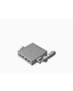 60X60mm EXC Bearing, Stainless Steel, X-Axis Stage, Side Micrometer, +/-6.5mm, M4 Threads
