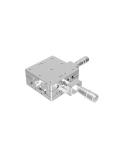 65X65mm EXC Bearing, Vacuum Compatible, Stainless Steel, XY-Axis Stage, Center Micrometer, +/-6.5mm, M6 Threads