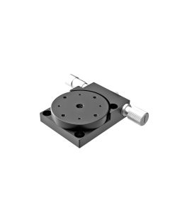 40mm Diameter, Brass, Lapped-Surface Bearing Rotation Stage, 360 Deg Manual Rotation, +/-5 Deg Fine Adjustment, Micrometer Drive, M3 Threads