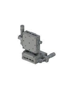 60X60mm EXC Bearing, Vacuum Compatible, Stainless Steel, XZ-Axis Stage, (Vertical Platform) Side Micrometer, +/-6.5/5.0mm, M4 Threads