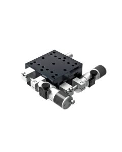 65X65mm Crossed-Roller Bearing, Aluminum, XY-Axis Stage, Side Sub-Micron Worm-screw Micrometer, +/-6.5mm, M6 Threads