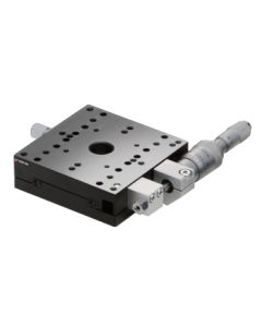 80X80mm Crossed-Roller Bearing, Aluminum, X-Axis Stage, Side Differential Micrometer, +/-7.5mm, M4 Threads