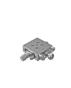 40X40mm Goniometer with Nickel Plating, EXC Bearings, 1-Axis, +/-8 deg, 60mm Axis Ht, Worm-gear, M3 Thd