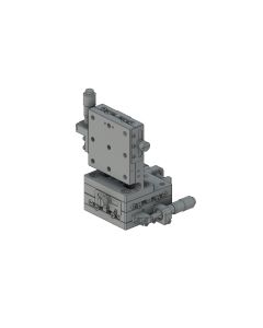 65X65mm EXC Bearing, Steel, XYZ-Axis Stage, (Vertical Platform) Side Micrometer, +/-6.5mm, M6 Threads