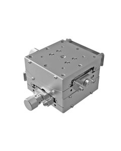 60X60mm Goniometer with Nickel Plating, EXC Bearings, 2-Axis, +/-15 deg, 60mm Axis Ht, Right-handed, Worm-gear, M4 Thd