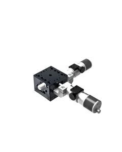 40X40mm Crossed-Roller Bearing, Aluminum, XY-Axis Stage, Center Sub-Micron Worm-screw Micrometer, +/-6.5mm, 6-32 Threads