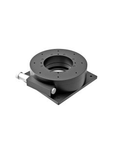 120mm Diameter, Aluminum, Lapped-Surface Bearing Rotation Stage, 360 Deg Coarse and Fine Rotation, Worm-gear Drive, M4 Threads