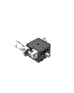 25X25mm EXC Bearing, Steel, XY-Axis Stage, Side Micrometer, +/-3mm, M2 Threads, Right-handed