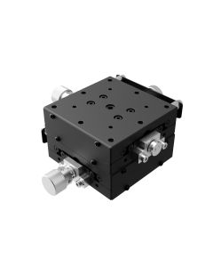 60X60mm Goniometer, EXC Bearings, 2-Axis, +/-10 deg, 85mm Axis Ht, Right-handed, Worm-gear, M4 Thd