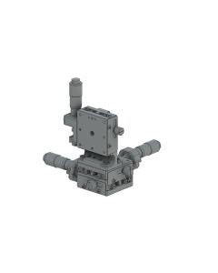 40X40mm EXC Bearing, Steel, XYZ-Axis Stage, (Vertical Platform) Center Micrometer, +/-6.5mm, 6-32 Threads