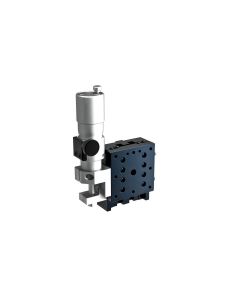 40X40mm Crossed-Roller Bearing, Aluminum, Z-Axis Stage, (Vertical Platform/Horizontal Base) Side Sub-Micron Worm-screw Micrometer, +/-6.5mm, M3 Threads