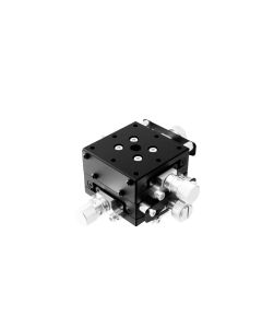 40X40mm Goniometer, EXC Bearings, 2-Axis, +/-8 deg, 60mm Axis Ht, Worm-gear, 6-32 Thd