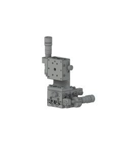 25X25mm EXC Bearing, Vacuum Compatible, Stainless Steel, XYZ-Axis Stage, (Vertical Platform) Side Micrometer, +/-3mm, M2 Threads