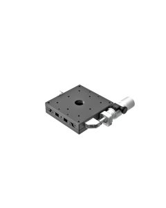 80X80mm EXC Bearing, Steel, X-Axis Stage, Side Sub-Micron Worm-screw Micrometer, +/-6.5mm, M4 Threads