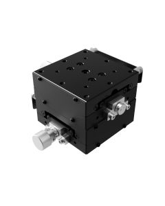 60X60mm Goniometer, EXC Bearings, 2-Axis, +/-20 deg, 35mm Axis Ht, Right-handed, Worm-gear, M4 Thd
