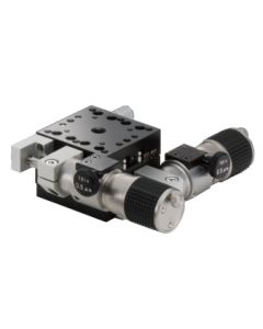 40X40mm Crossed-Roller Bearing, Aluminum, XY-Axis Stage, Side Sub-Micron Worm-screw Micrometer, +/-6.5mm, 6-32 Threads
