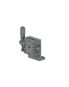 40X40mm Ball Bearing, Aluminum, Z-Axis Stage, (Vertical Platform/Horizontal Base) Side Micrometer, +/-6.5mm, 6-32 Threads