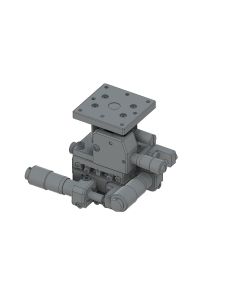 40X40mm EXC Bearing, Steel, XYZ-Axis Stage, Side Micrometer, +/-6.5/6.5/3.0mm, 6-32 Threads, Right-handed
