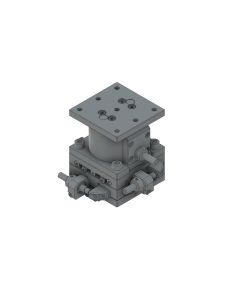 65X65mm EXC Bearing, Steel, XYZ-Axis Stage, (Vertical Platform) Side Hex Screw, +/-6.5/6.5/5.0mm, 1/4-20 Threads, Right-handed