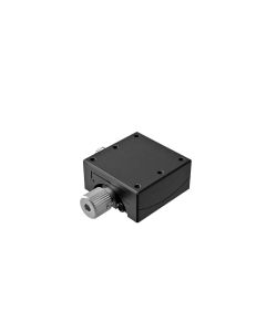 25X25mm Goniometer, Brass Dovetail, 1-Axis, +/-20 deg, 18mm Axis Ht, Right-handed, Worm-gear, M2 Thd