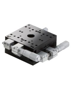 80X80mm Crossed-Roller Bearing, Aluminum, XY-Axis Stage, Side Micrometer, +/-7.5mm, M4 Threads