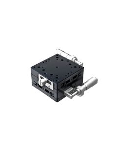 60X60mm Ball Bearing, Aluminum, XY-Axis Stage, Side Micrometer, +/-6.5mm, M4 Threads