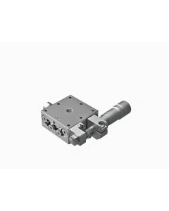 25X25mm EXC Bearing, Vacuum Compatible, Stainless Steel, X-Axis Stage, Center Micrometer, +/-3mm, M2 Threads