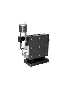 65X65mm EXC Bearing, Steel, Z-Axis Stage, (Vertical Platform/Horizontal Base) Side Sub-Micron Worm-screw Micrometer, +/-6.5mm, M6 Threads