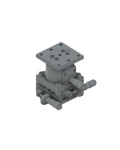 65X65mm EXC Bearing, Steel, XYZ-Axis Stage, Side Micrometer, +/-6.5/6.5/5.0mm, 1/4-20 Threads