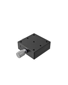 65X65mm Goniometer, Brass Dovetail, 1-Axis, +/-10 deg, 100mm Axis Ht, Right-handed, Worm-gear, 1/4-20 Thd