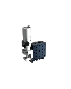 40X40mm Crossed-Roller Bearing, Aluminum, Z-Axis Stage, (Vertical Platform/Horizontal Base) Side Sub-Micron Worm-screw Micrometer, +/-6.5mm, 6-32 Threads