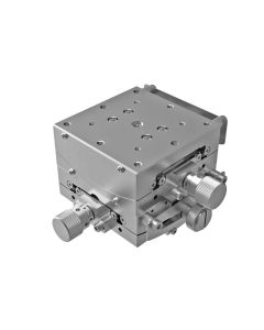 60X60mm Goniometer with Nickel Plating, EXC Bearings, 2-Axis, +/-15 deg, 60mm Axis Ht, Worm-gear, M4 Thd