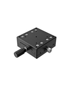 60X60mm Goniometer, Brass V-Groove, 1-Axis, +/-4 deg, 125mm Axis Ht, Right-handed, Worm-gear, M4 Thd