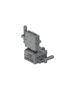 60X60mm EXC Bearing, Steel, XYZ-Axis Stage, (Vertical Platform) Side Micrometer, +/-6.5mm, M4 Threads