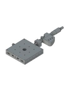 100X100mm Crossed-Roller Bearing, Aluminum, X-Axis Stage, Center Digital Micrometer, +/-12.5mm, M4 Threads