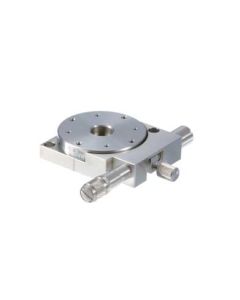 60mm Diameter, Stainless Steel, Lapped-Surface Bearing Rotation Stage, +/-5 Deg Fine Adjustment, Micrometer Drive, M4 Threads
