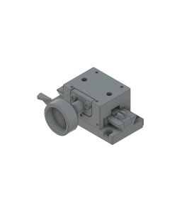 25X50mm Dovetail Bearing, Brass, X-Axis Stage, Rack&Pinion Drive, +/-10mm, M3 Threads