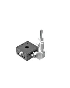60X60mm EXC Bearing, Steel, XY-Axis Stage, Center 90-Deg. Micrometer, +/-6.5mm, M4 Threads