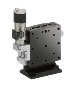 60X60mm EXC Bearing, Steel, Z-Axis Stage, (Vertical Platform/Horizontal Base) Side Sub-Micron Worm-screw Micrometer, +/-6.5mm, M4 Threads