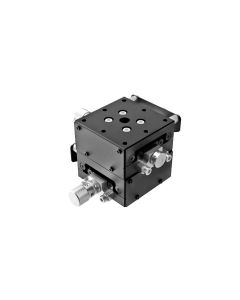 40X40mm Goniometer, EXC Bearings, 2-Axis, +/-20 deg, 20mm Axis Ht, Right-handed, Worm-gear, M3 Thd